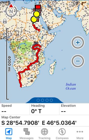 Tom's Bicycle Tour of Africa Map