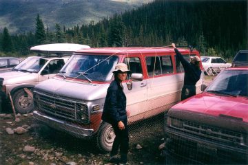 Guarding the van against porcupines