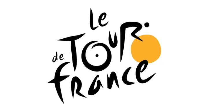 Official Tour de France logo forming a cyclist on a road bike.