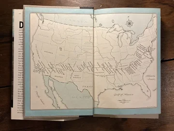 A map of David Lamb's bicycle ride across America as featured in his book Over The Hills.