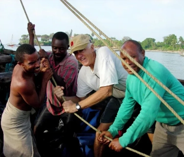 Hoisting the sail