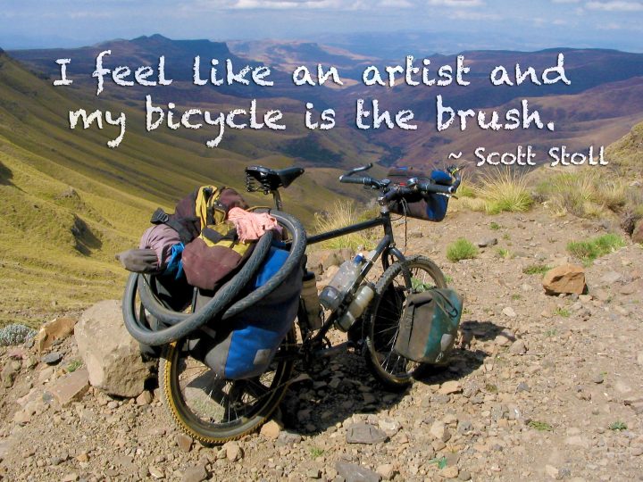 Bicycle quote by Scott Stoll: I feel like an artist and my bicycle is the brush. One of many favorite bicycle quotes.