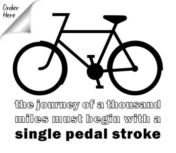 The journey of a thousand miles begins with a single pedal stroke. T-shirt.